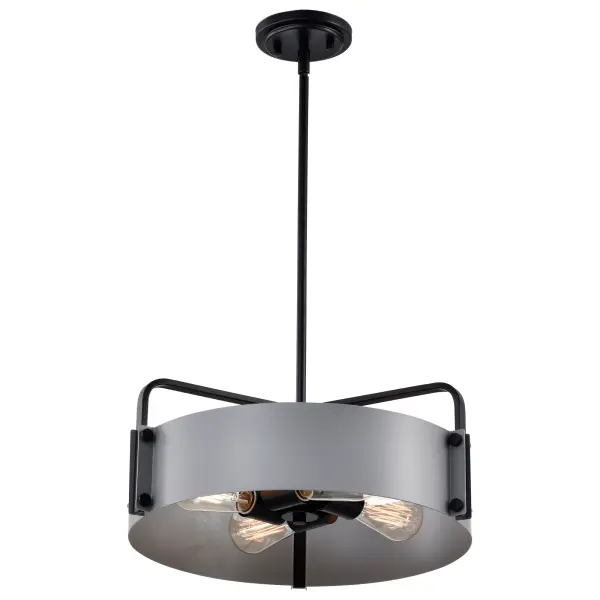 Altos 4-Light Medium Pendant in Gray and Matte Black - Image 4