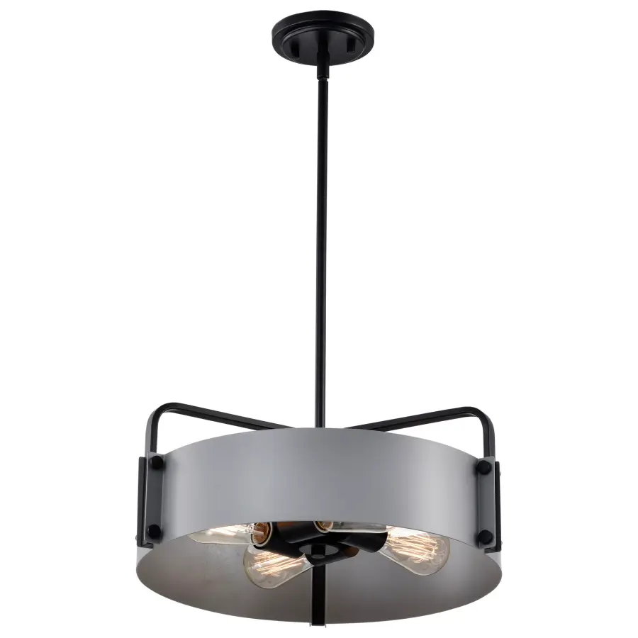 Altos 4-Light Medium Pendant in Gray and Matte Black - Image 4