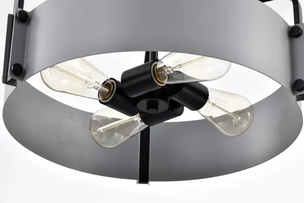 Altos 4-Light Medium Pendant in Gray and Matte Black - Image 9