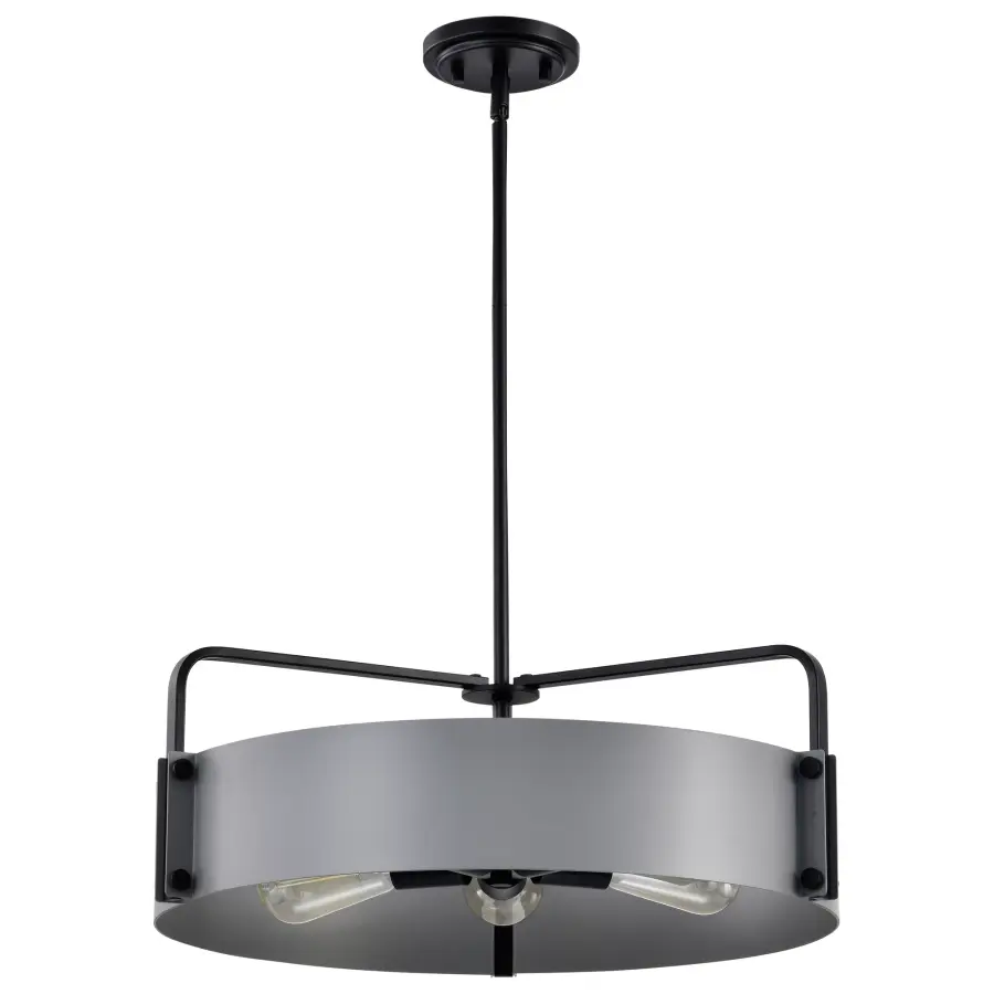 Altos 5-Light Large Pendant in Gray and Matte Black - Image 1