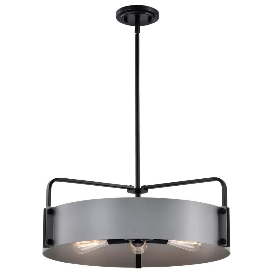Altos 5-Light Large Pendant in Gray and Matte Black - Image 2