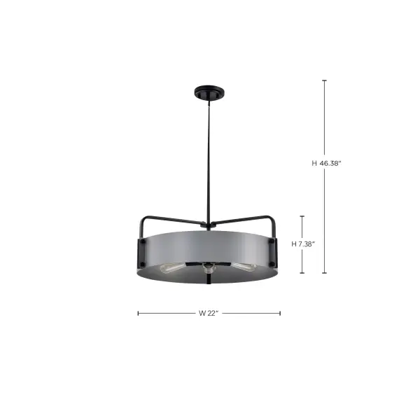 Altos 5-Light Large Pendant in Gray and Matte Black - Image 14