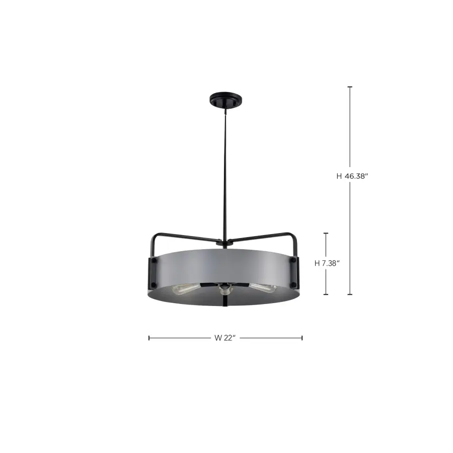 Altos 5-Light Large Pendant in Gray and Matte Black - Image 14