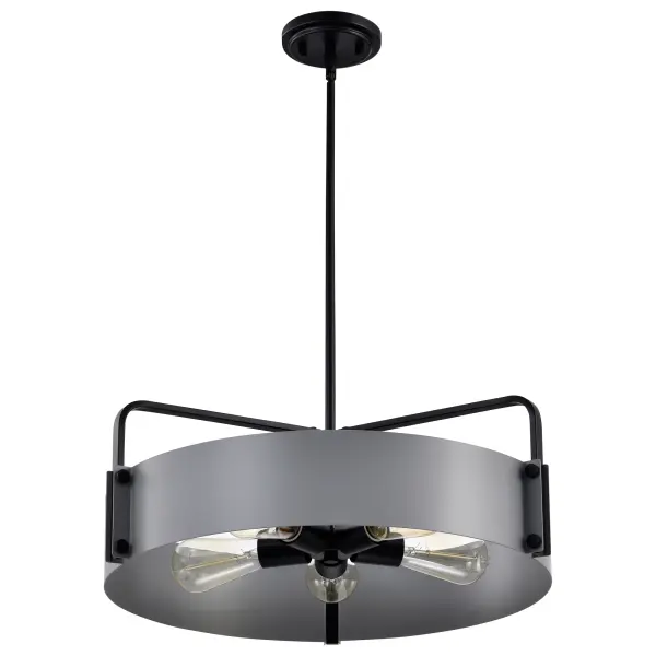 Altos 5-Light Large Pendant in Gray and Matte Black - Image 3