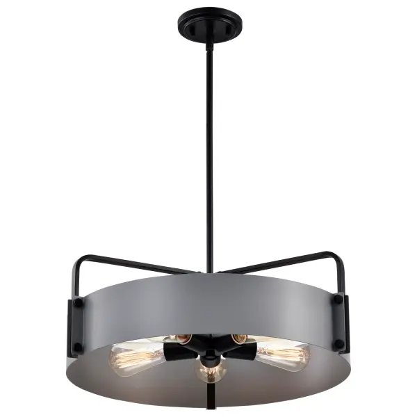Altos 5-Light Large Pendant in Gray and Matte Black - Image 4