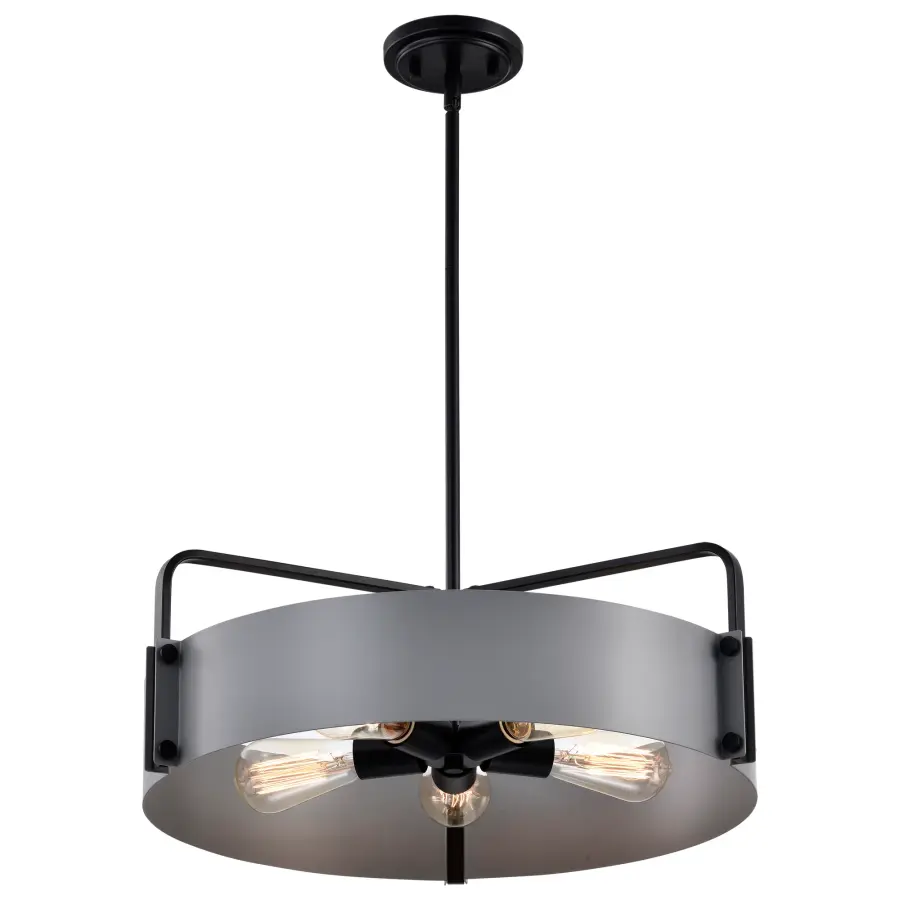 Altos 5-Light Large Pendant in Gray and Matte Black - Image 4