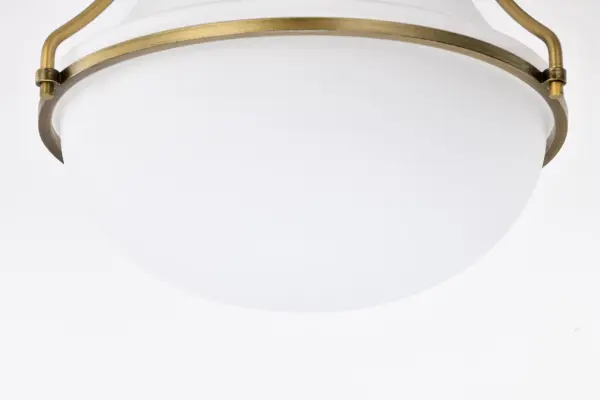 Valdora 1-Light Flush Mount in Natural Brass with White Opal Glass - Image 12