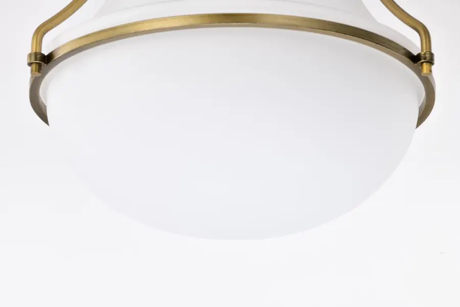 Valdora 1-Light Flush Mount in Natural Brass with White Opal Glass - Image 12