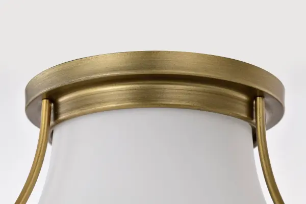 Valdora 1-Light Flush Mount in Natural Brass with White Opal Glass - Image 7