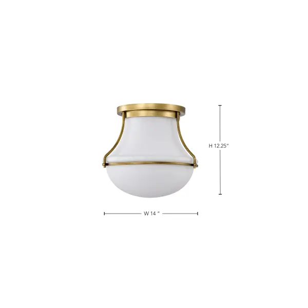 Valdora 1-Light Flush Mount in Natural Brass with White Opal Glass - Image 13