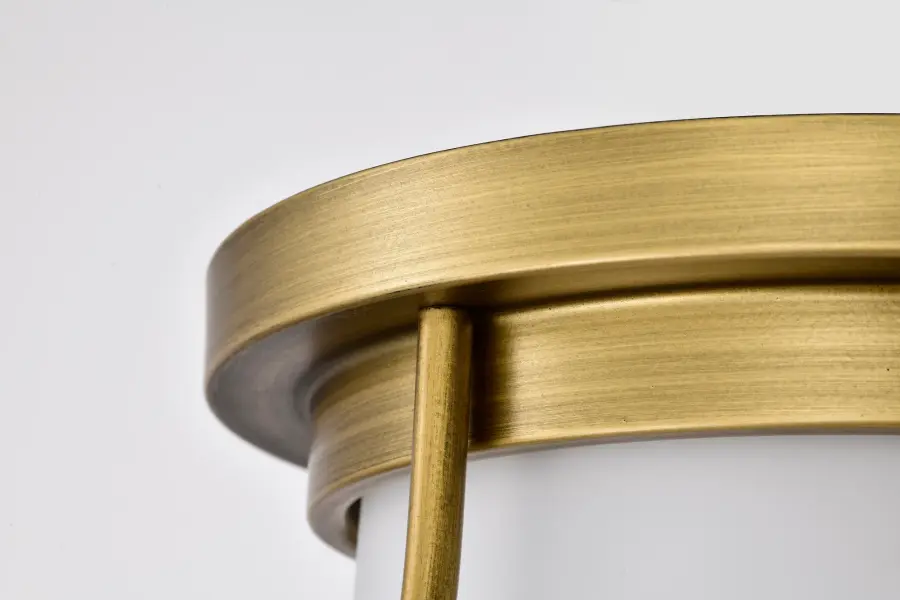 Valdora 1-Light Flush Mount in Natural Brass with White Opal Glass - Image 7