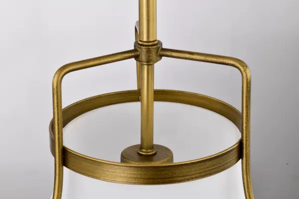 Valdora 1-Light Pendant in Natural Brass with White Opal Glass - Image 8