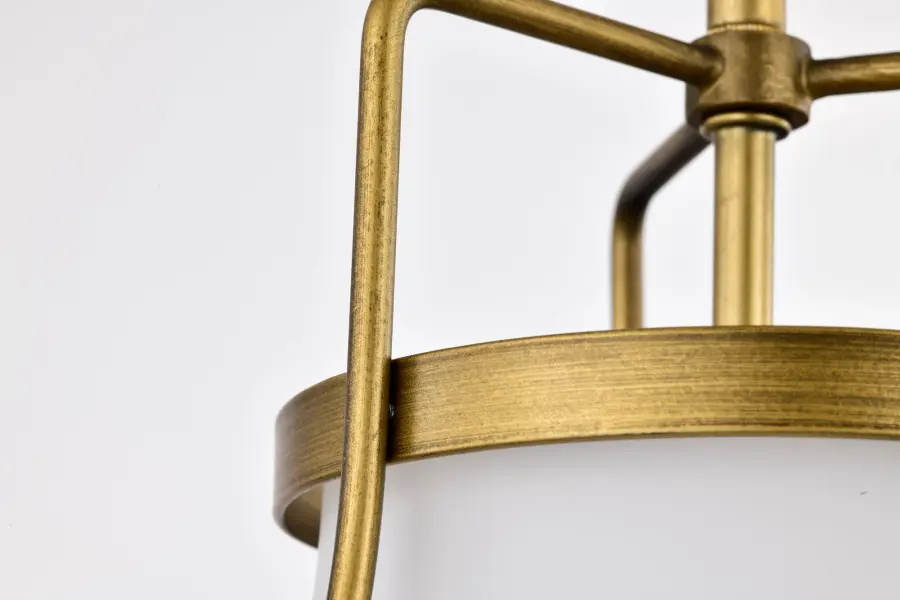 Valdora 1-Light Pendant in Natural Brass with White Opal Glass - Image 9