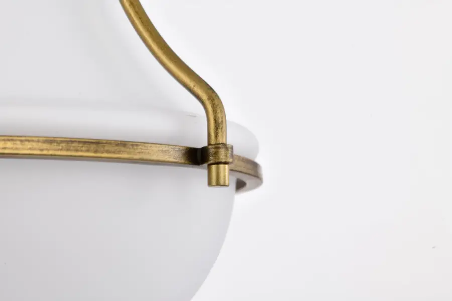 Valdora 1-Light Pendant in Natural Brass with White Opal Glass - Image 10