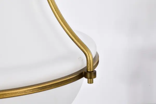 Valdora 1-Light Pendant in Natural Brass with White Opal Glass - Image 13