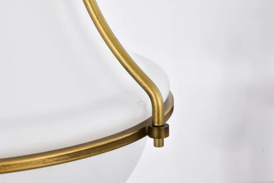Valdora 1-Light Pendant in Natural Brass with White Opal Glass - Image 13