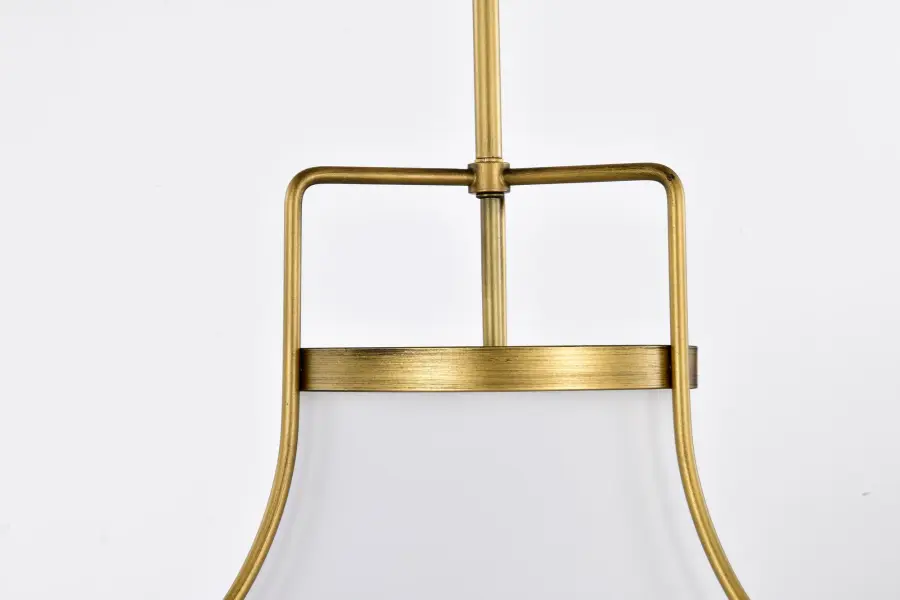 Valdora 1-Light Pendant in Natural Brass with White Opal Glass - Image 14