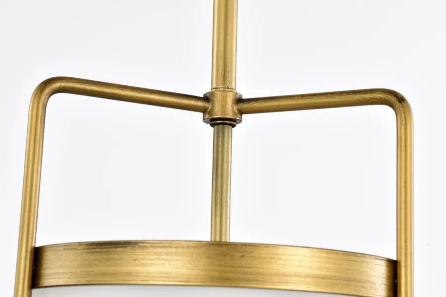 Valdora 1-Light Pendant in Natural Brass with White Opal Glass - Image 9