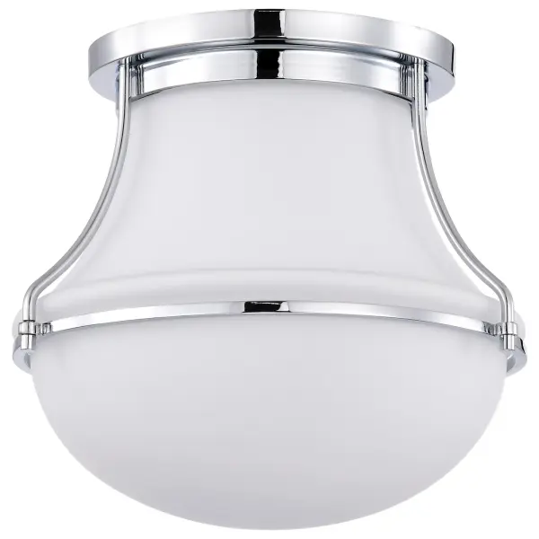 Valdora 1-Light Flush Mount in Polished Nickel with White Opal Glass - Image 1