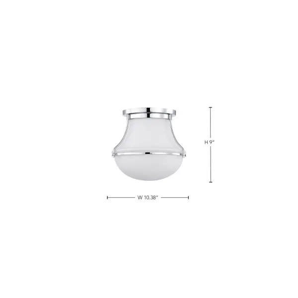 Valdora 1-Light Flush Mount in Polished Nickel with White Opal Glass - Image 15