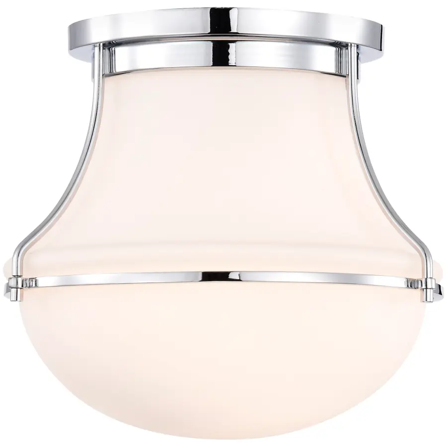 Valdora 1-Light Flush Mount in Polished Nickel with White Opal Glass - Image 4