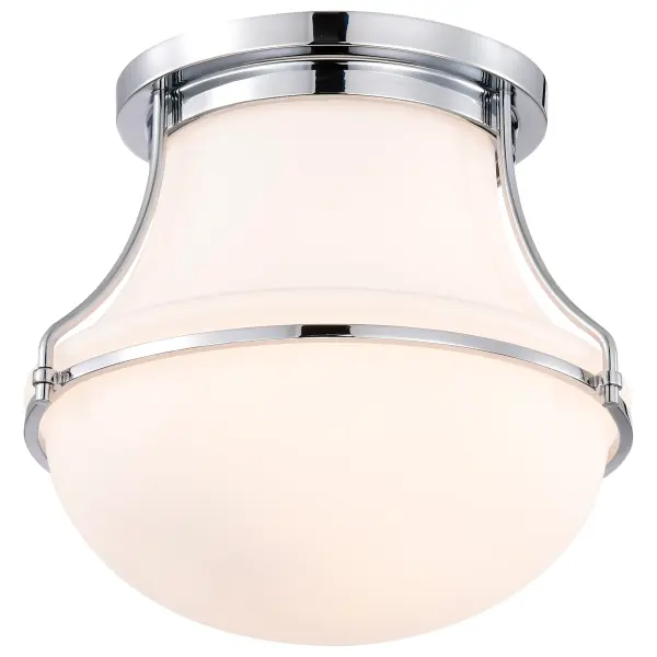 Valdora 1-Light Flush Mount in Polished Nickel with White Opal Glass - Image 5