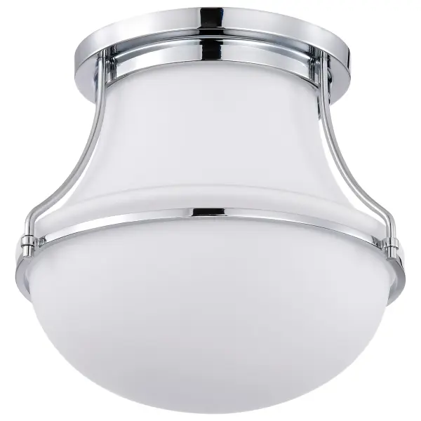 Valdora 1-Light Flush Mount in Polished Nickel with White Opal Glass - Image 6