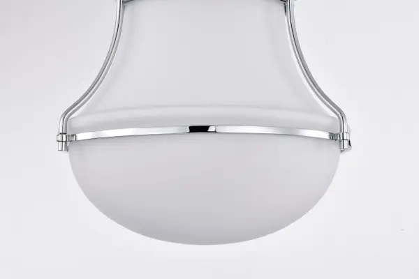 Valdora 1-Light Flush Mount in Polished Nickel with White Opal Glass - Image 9