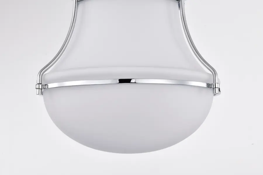 Valdora 1-Light Flush Mount in Polished Nickel with White Opal Glass - Image 9