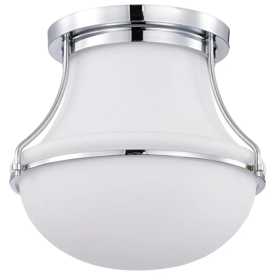 Valdora 1-Light Flush Mount in Polished Nickel - Image 1