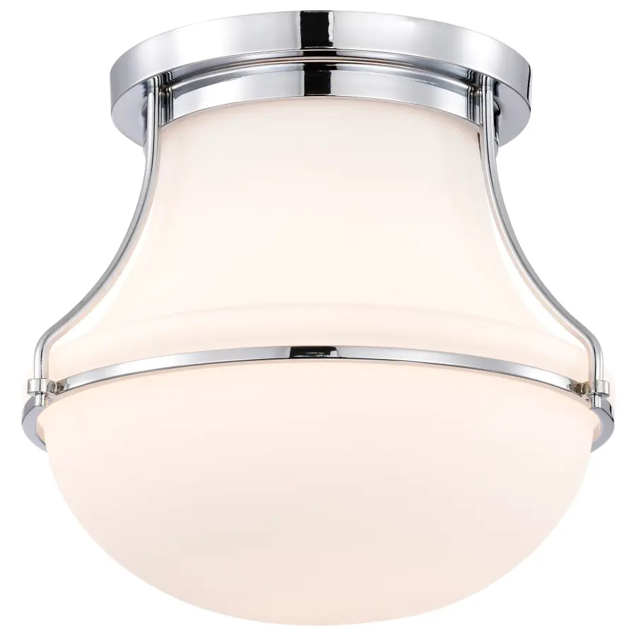 Valdora 1-Light Flush Mount in Polished Nickel - Image 2