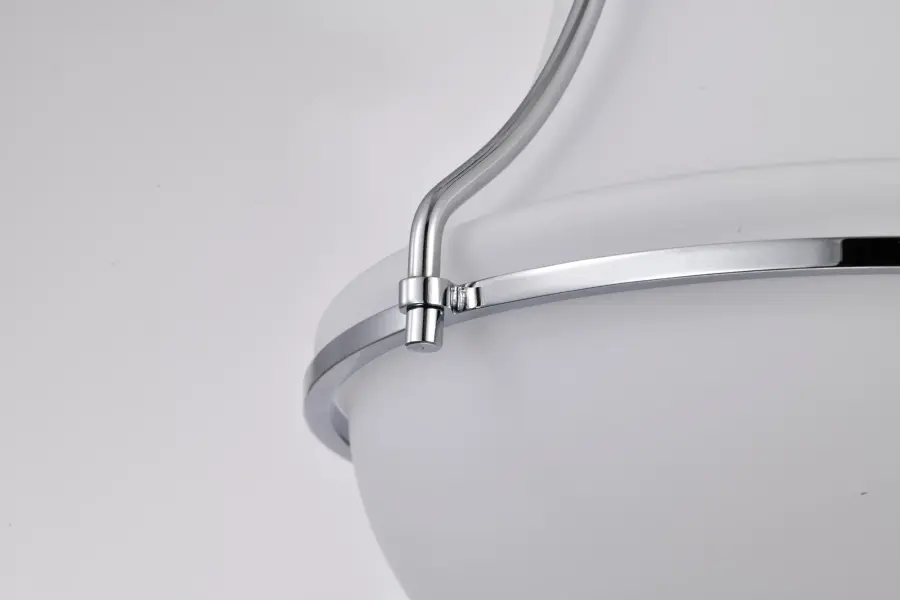 Valdora 1-Light Pendant in Polished Nickel with White Opal Glass - Image 11