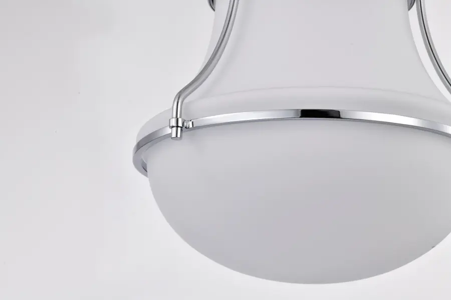 Valdora 1-Light Pendant in Polished Nickel with White Opal Glass - Image 13