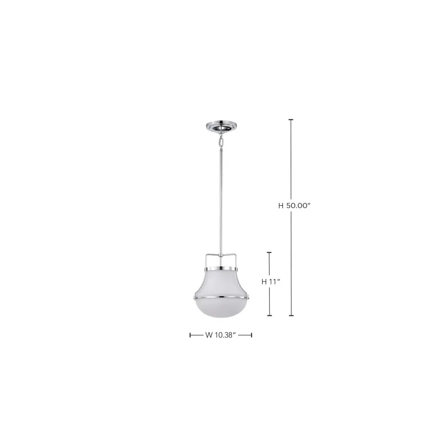 Valdora 1-Light Pendant in Polished Nickel with White Opal Glass - Image 17