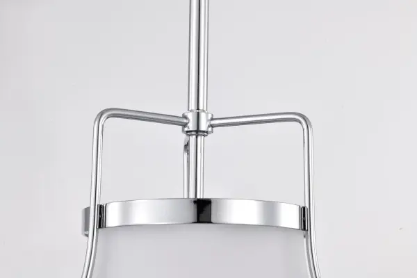 Valdora 1-Light Pendant in Polished Nickel with White Opal Glass - Image 7