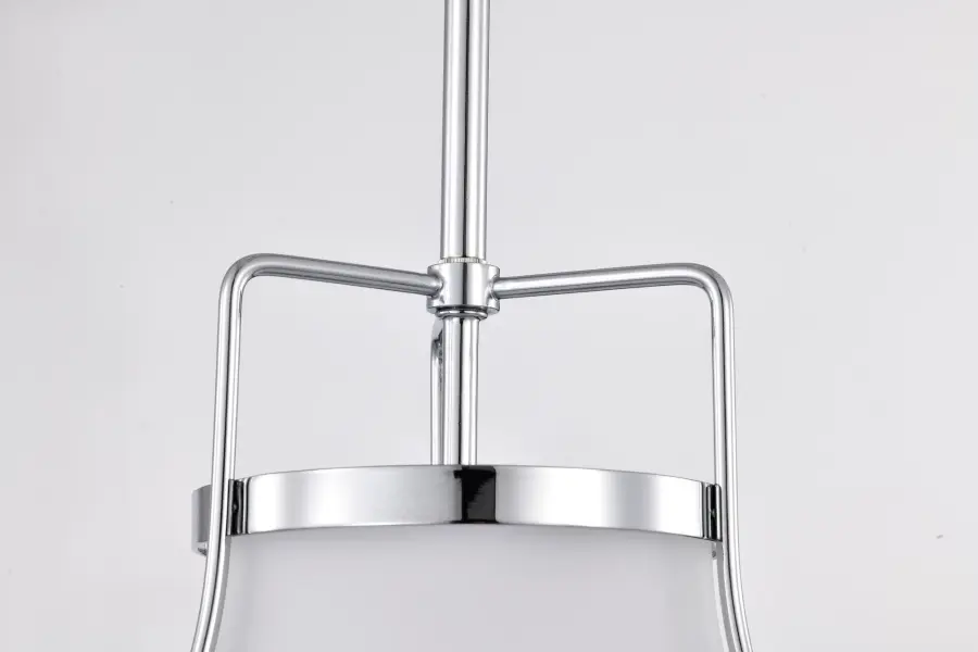 Valdora 1-Light Pendant in Polished Nickel with White Opal Glass - Image 7