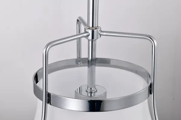Valdora 1-Light Pendant in Polished Nickel with White Opal Glass - Image 9