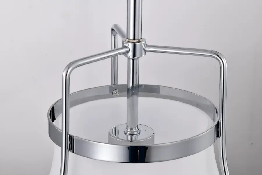 Valdora 1-Light Pendant in Polished Nickel with White Opal Glass - Image 9