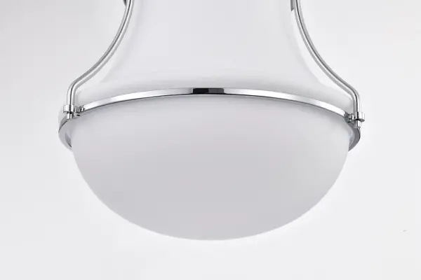 Valdora 1-Light Pendant in Polished Nickel with White Opal Glass - Image 13