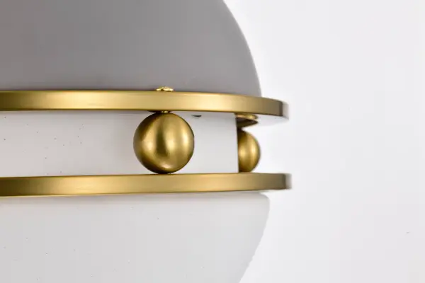Everton 1-Light Pendant in Matte Gray & Brass with Etched Opal Glass - Image 12