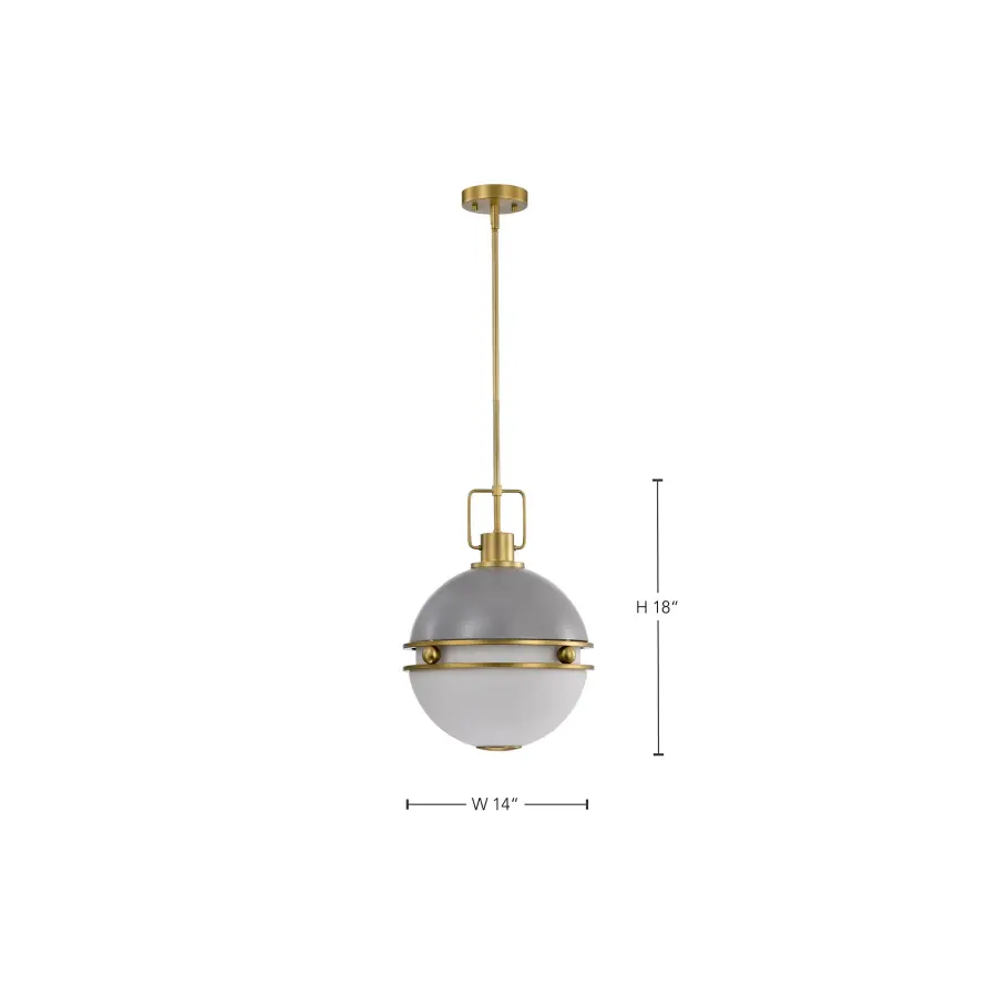 Everton 2-Light Pendant in Matte Gray and Brass - Image 16