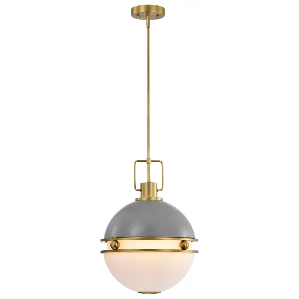 Everton 2-Light Pendant in Matte Gray and Brass - Image 5