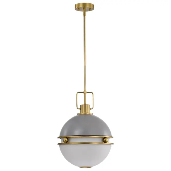 Everton 2-Light Pendant in Matte Gray and Brass - Image 6