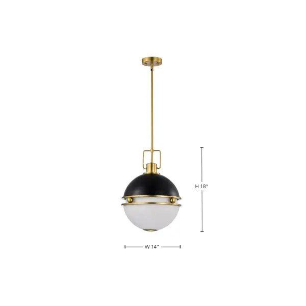 Everton 2-Light Pendant in Matte Black & Brass - Image 16