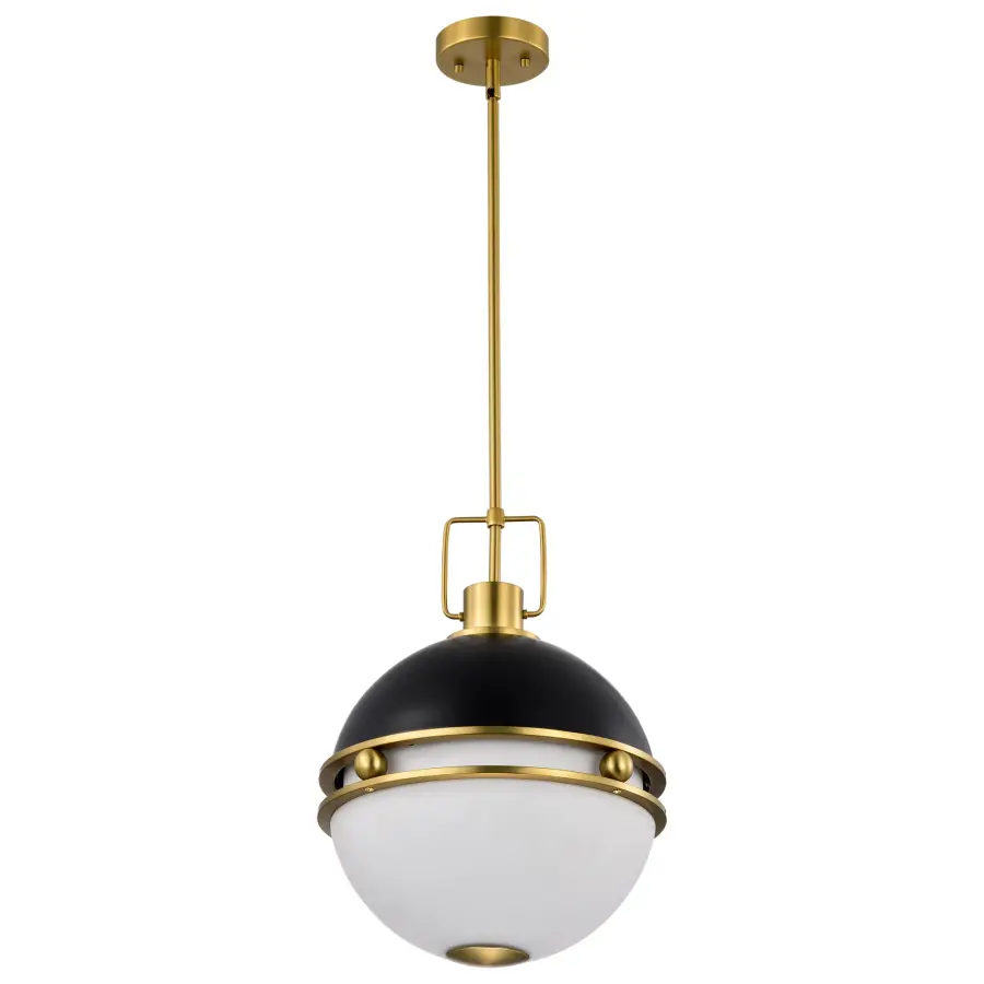 Everton 2-Light Pendant in Matte Black & Brass - Image 5