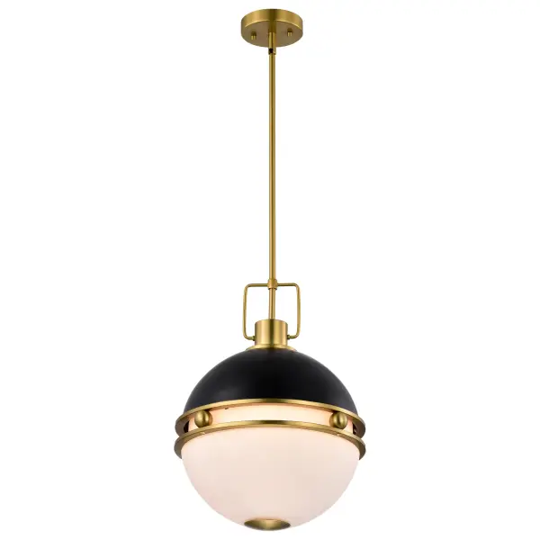Everton 2-Light Pendant in Matte Black & Brass - Image 6