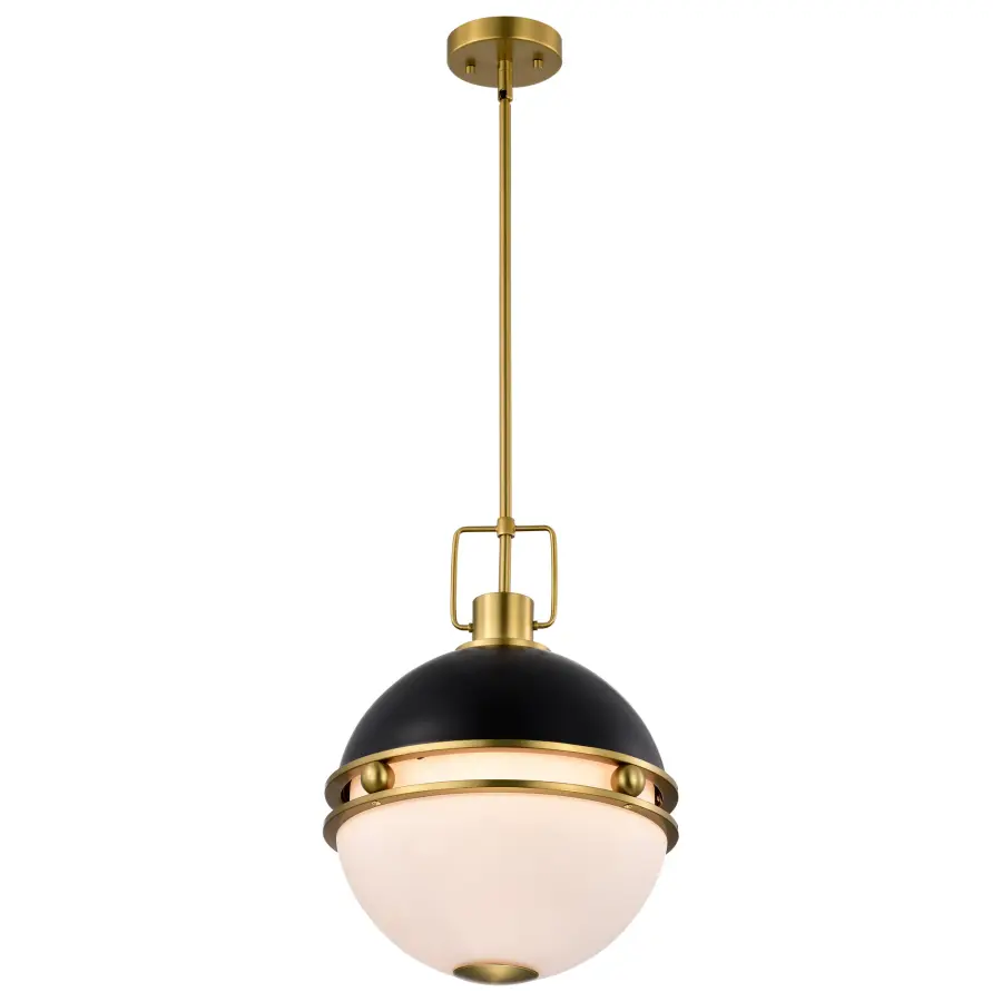 Everton 2-Light Pendant in Matte Black & Brass - Image 6