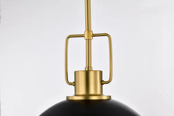 Everton 2-Light Pendant in Matte Black & Brass - Image 8