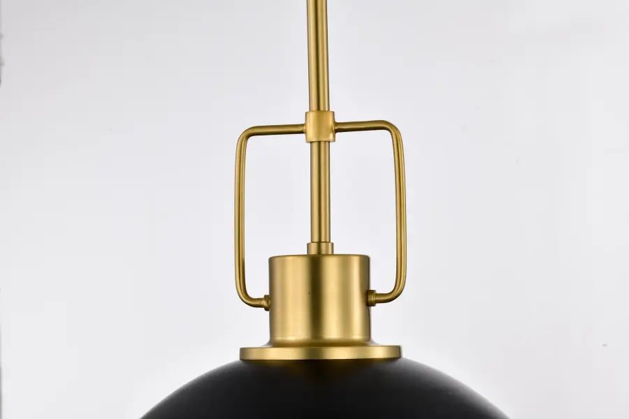 Everton 2-Light Pendant in Matte Black & Brass - Image 8