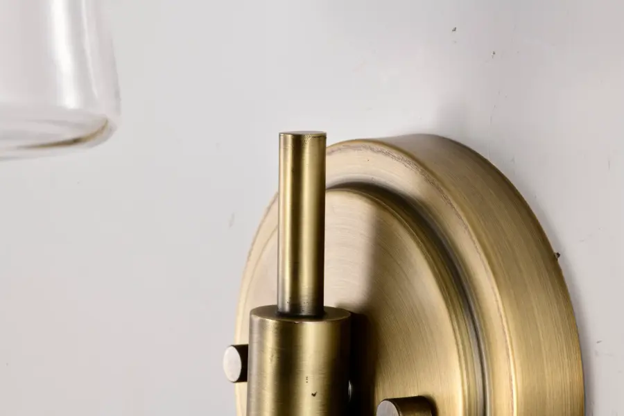 Brookside 1-Light Wall Sconce in Vintage Brass with Clear Glass - Image 11